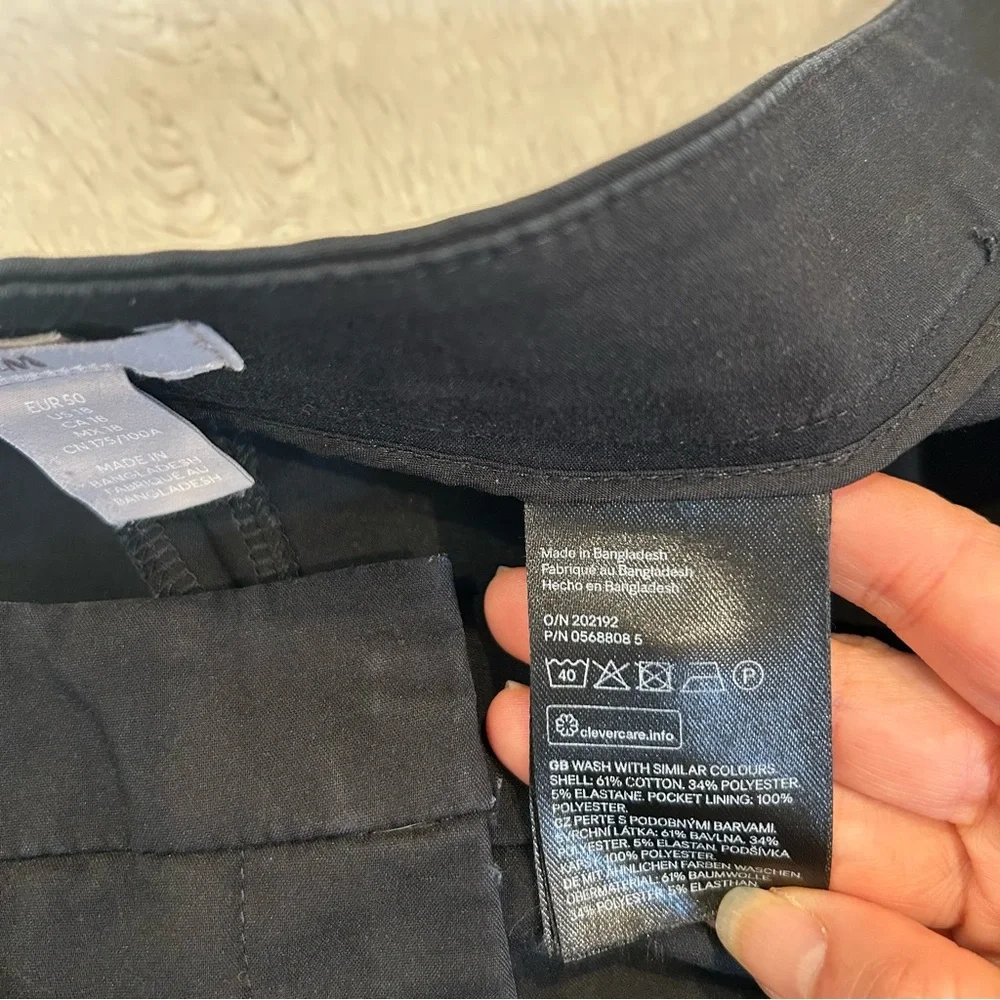 H&M - Black Slim Ankle Capri Formal Dress Pants 18 - Picture 11 of 12